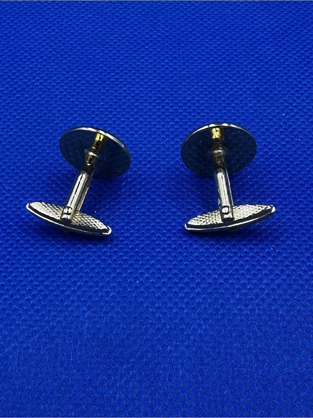 Dunhill Gold-Tone Mother of Pearl with Gold-Tone Emblem in Center Cufflinks